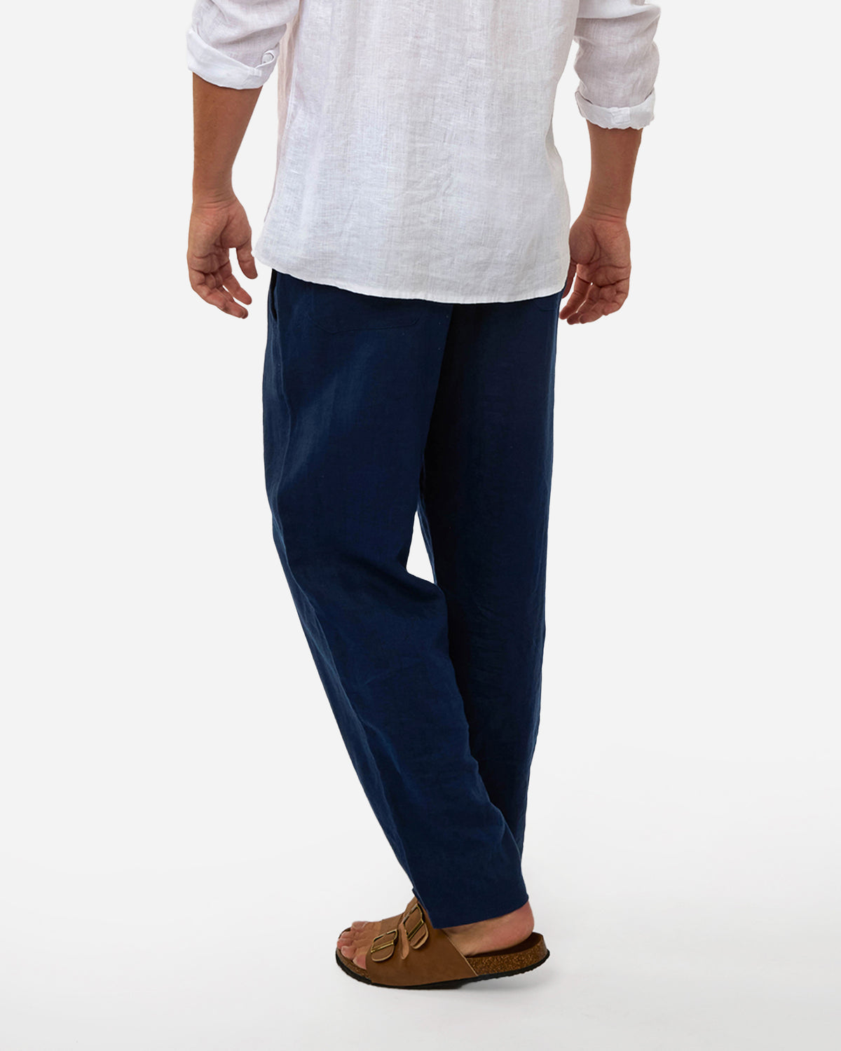 Mens Okanui Linen Pants - Navy