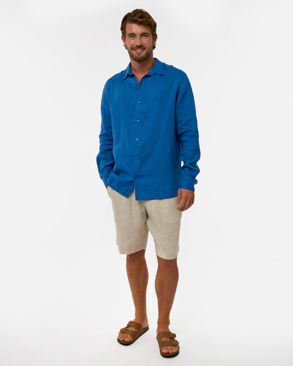 Mens Okanui Linen Short - Natural