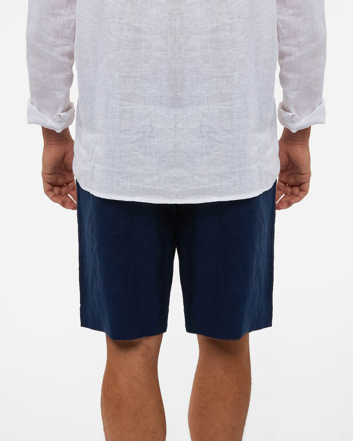 Mens  Okanui Linen Short - Navy