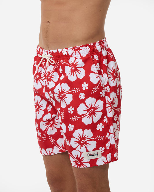 Mens Paradise Swim Short - Red White