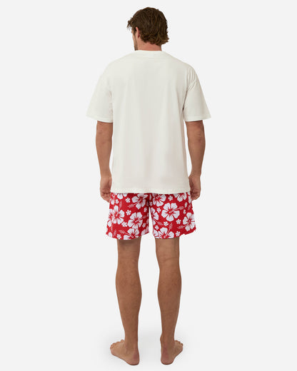 Mens Paradise Swim Short - Red White
