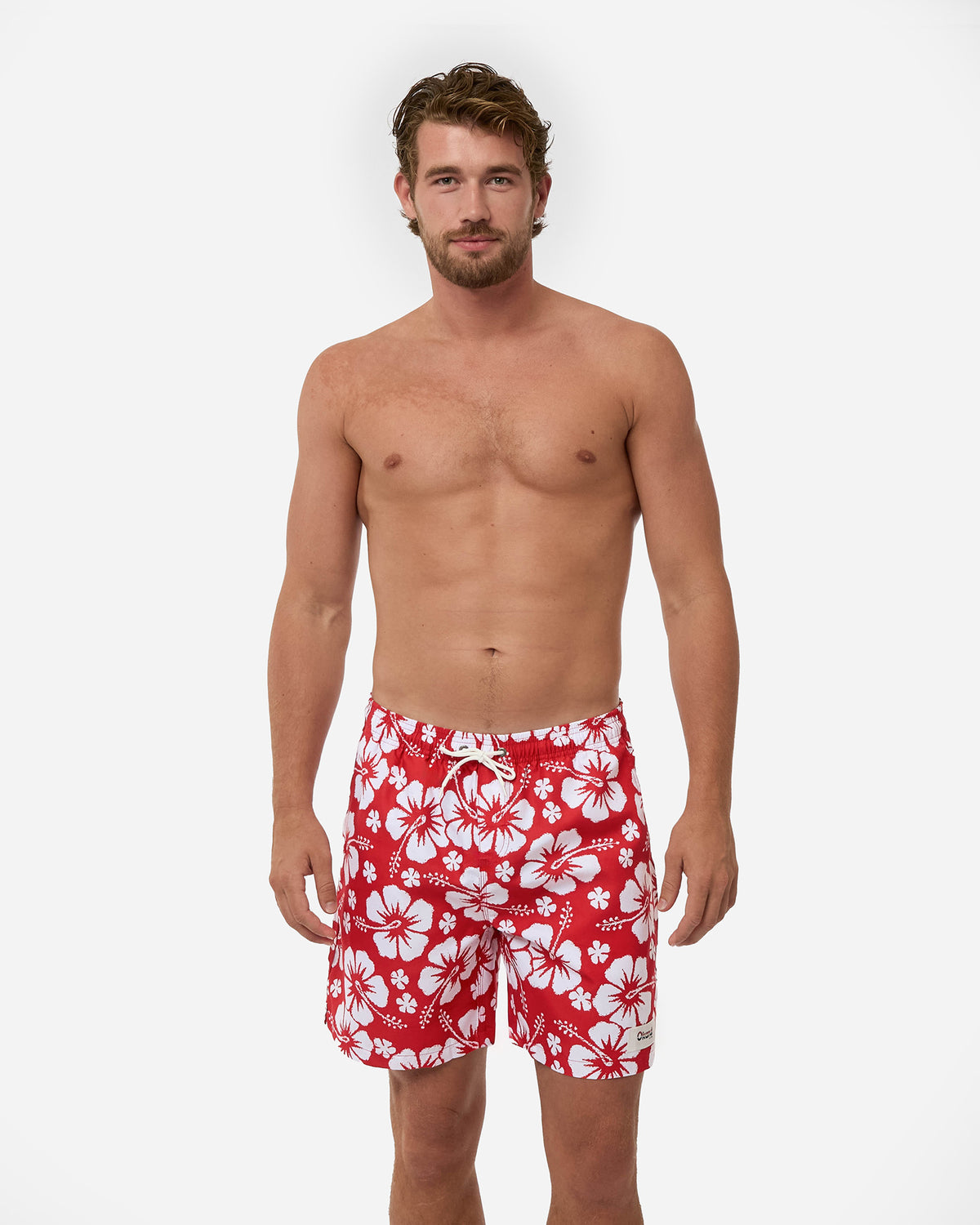 Mens Paradise Swim Short - Red White