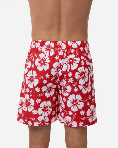 Mens Paradise Swim Short - Red White