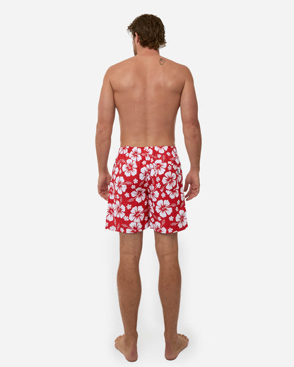 Mens Paradise Swim Short - Red White