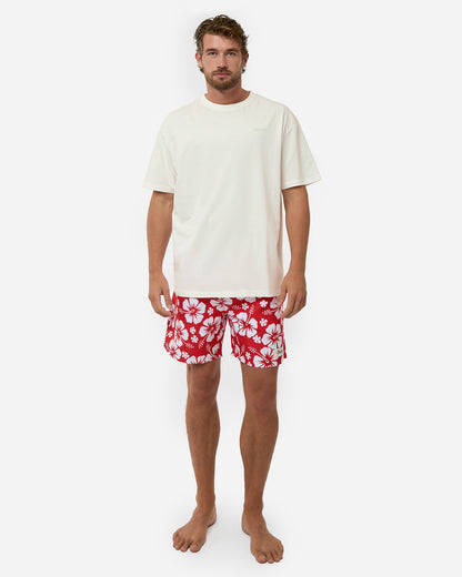 Mens Paradise Swim Short - Red White