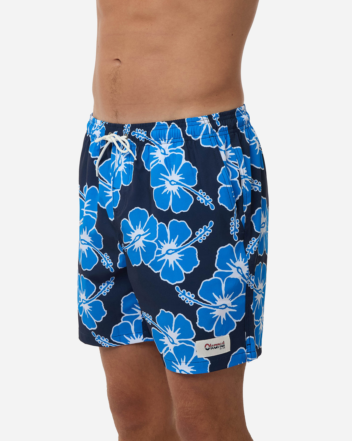Way Back When Swim Short  - Stretch - Navy Sea White