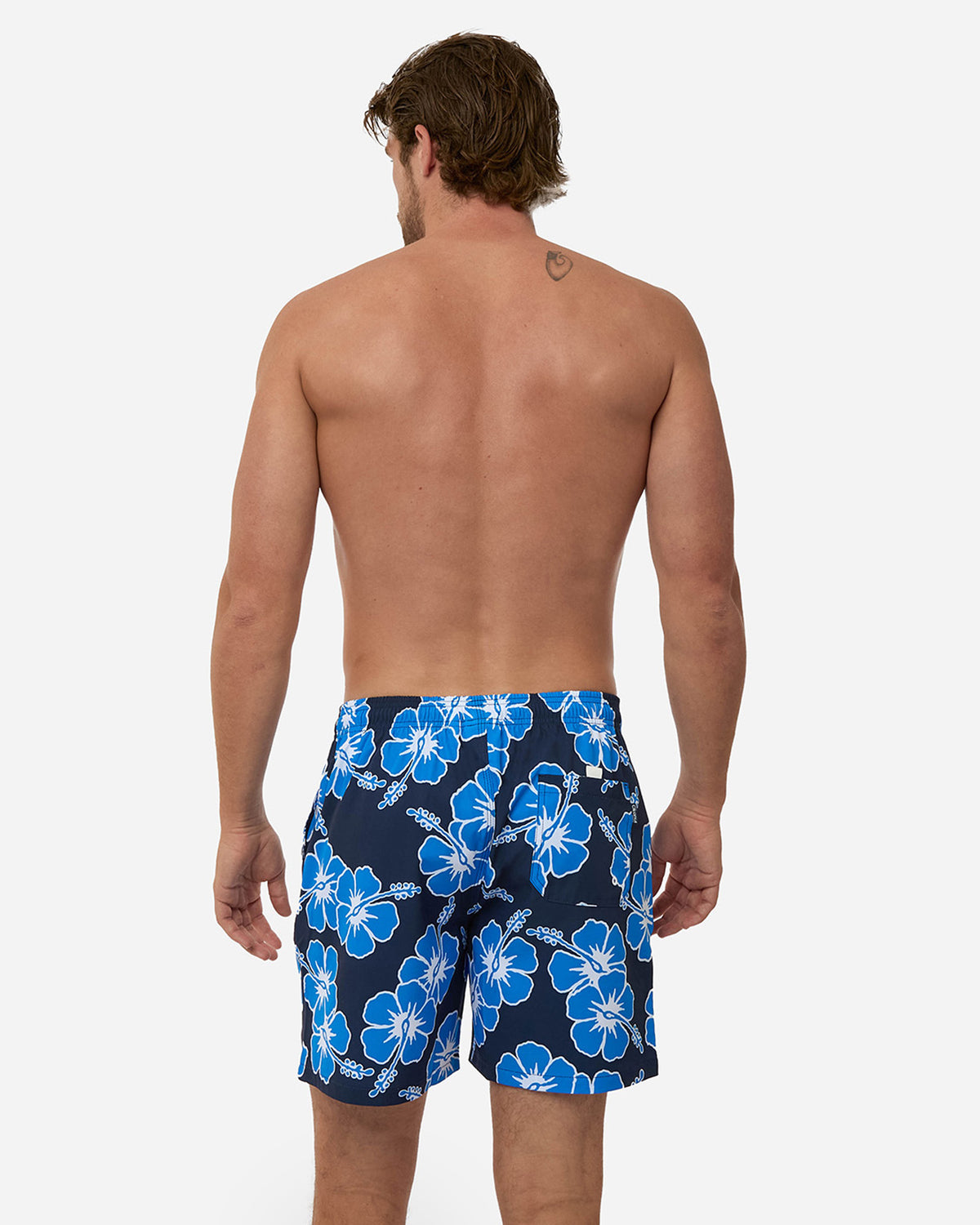 Way Back When Swim Short  - Stretch - Navy Sea White