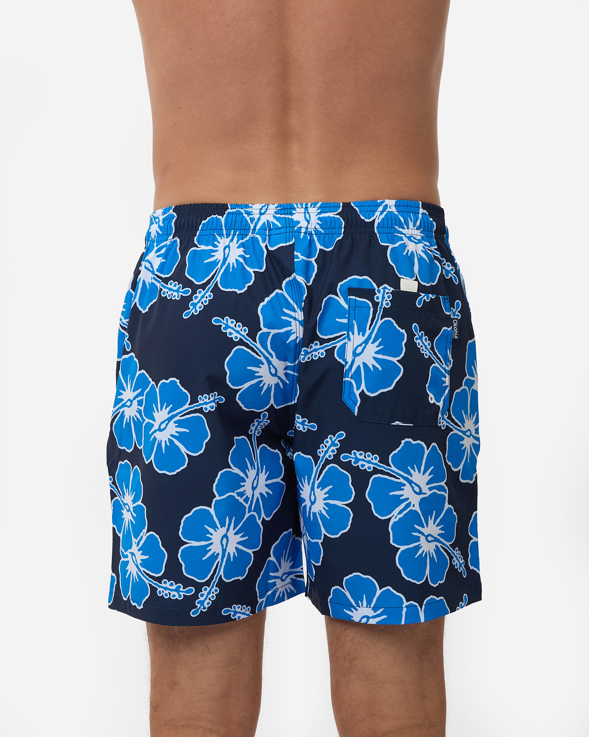 Way Back When Swim Short  - Stretch - Navy Sea White