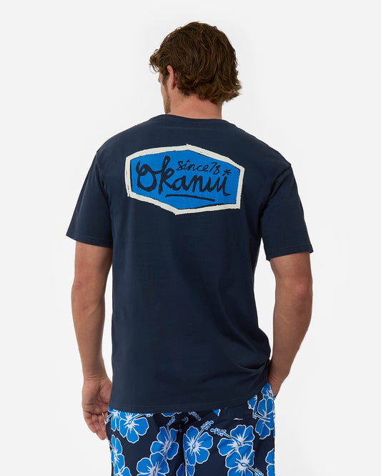 Mens Script T'Shirt - Navy