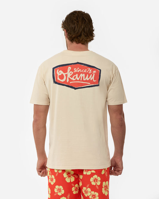 Mens Script T'Shirt - Stone