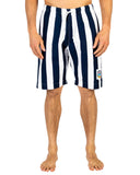 Navy and white striped classic Okanui classic shorts.