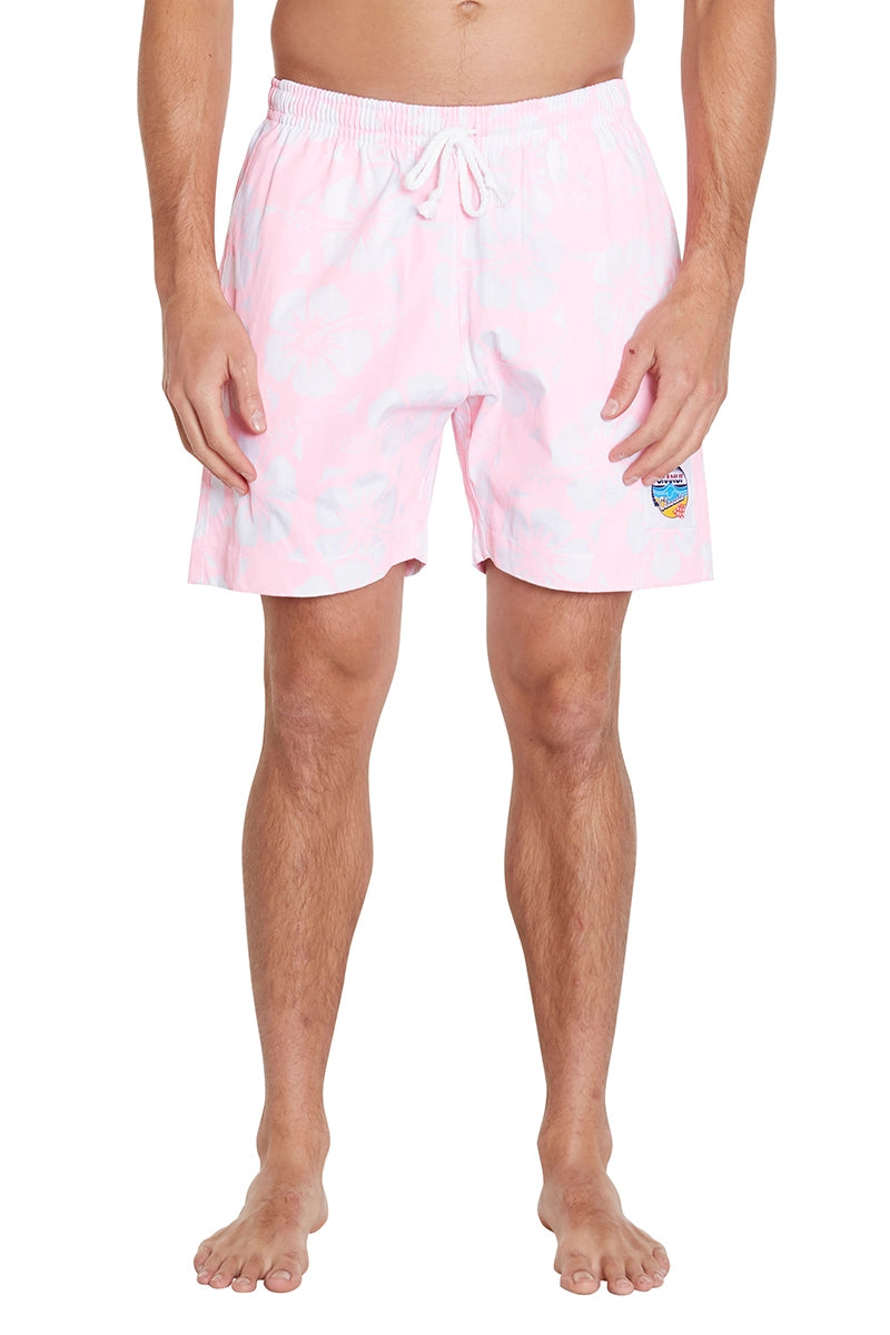 Mens Classic Short shorts in color light pink with a logo on it's left side part.