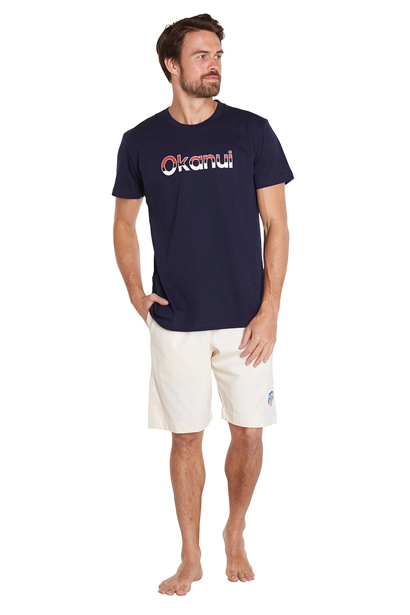 Okanui Men's Classics Shorts in Plain Natural partner with Okanui Shirt.