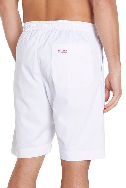 The Okanui Classics Boardies in Plain White showing the back view details.