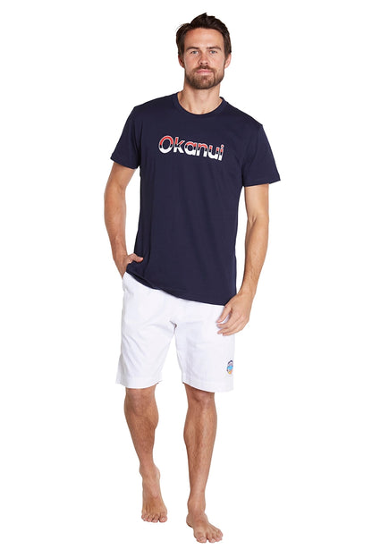 Okanui Men's Classics Shorts Plain White partner with Okanui Shirt. 