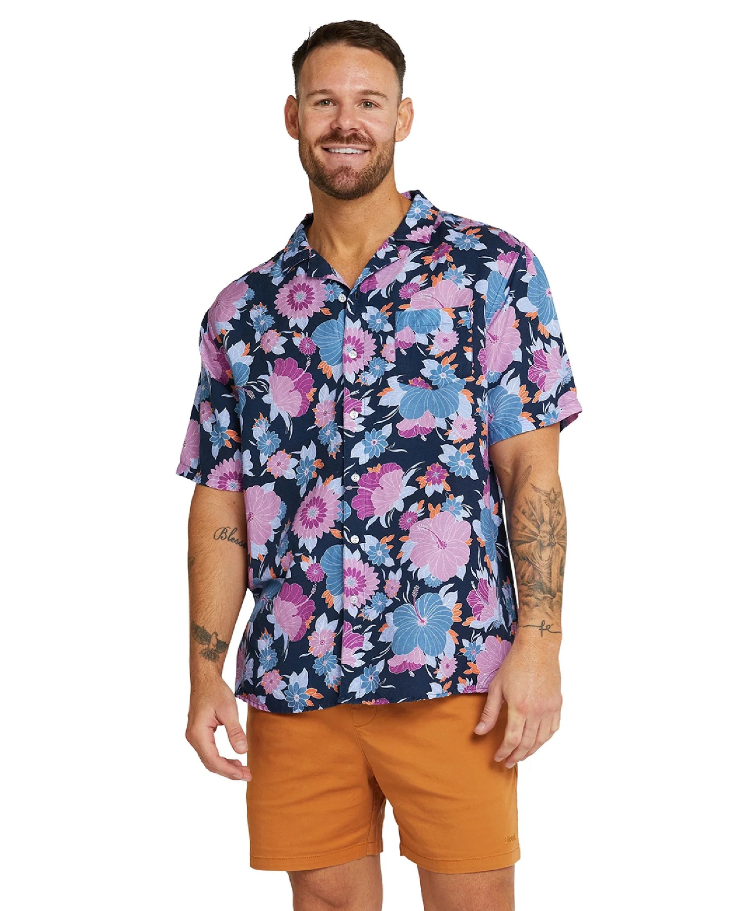 Mens - Aloha Shirt - Fleetwood - Navy Multi