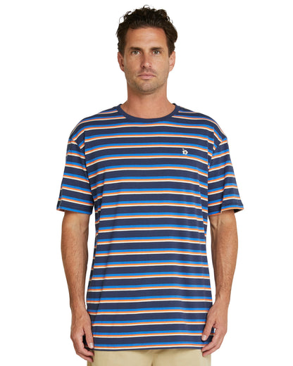 Mens - T-Shirt - Staple Stripe - Navy/Blue