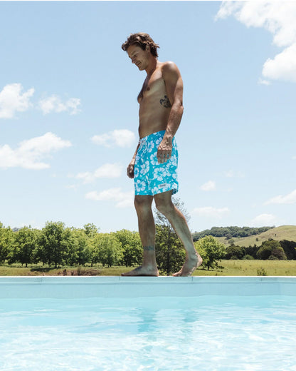 Mens - Swim Short - Hibiscus Aqua