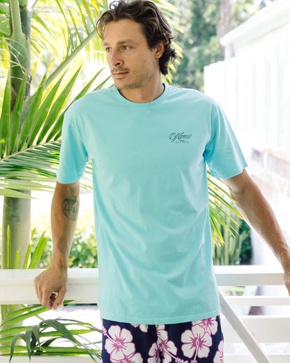 Mens - T-Shirt - Ripple - Washed Aqua