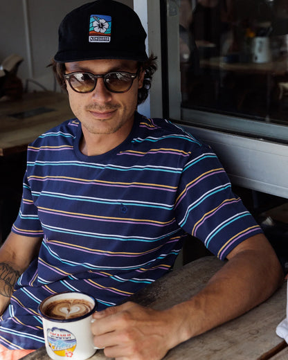 Mens - T-Shirt - Stripe Staple - Navy Multi