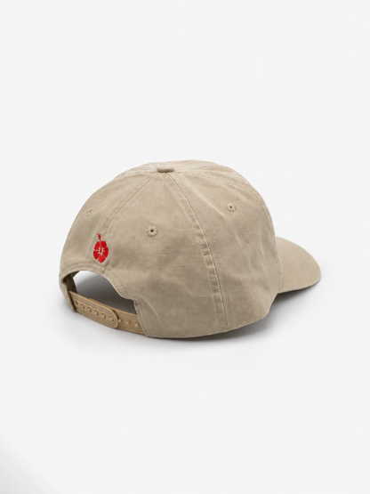Mens Script 5 Panel Cap - Stone