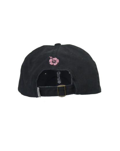 Back view of the Okanui stand up trucker cap in black color