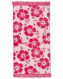 Towel - Okanui Hibiscus Beach Towel - Glow Pink