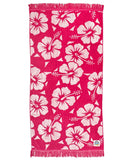 Towel - Okanui Hibiscus Beach Towel - Glow Pink
