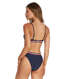 Womens - Swim Bottom - Goldie - Tri Stripe - Navy