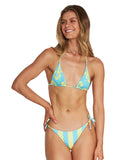 Womens - Swim Top - Sliding Tri - Revo Poseidon - Reversible Hibiscus - Aqua Yellow