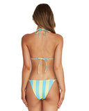 Womens - Swim Bottom - Tie Side - Revo Poseidon - Reversible Hibiscus Aqua Yellow