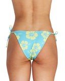 Womens - Swim Bottom - Tie Side - Revo Poseidon - Reversible Hibiscus Aqua Yellow