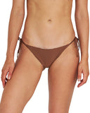 A brown, reversible tie-side bikini pant.
