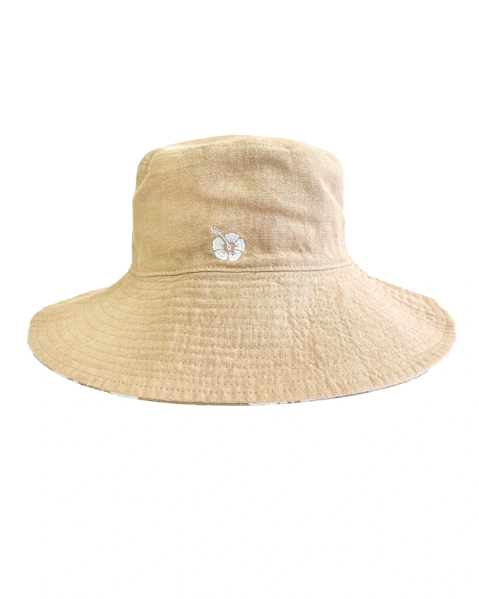 Classic Okanui reversible bucket hat in stone color