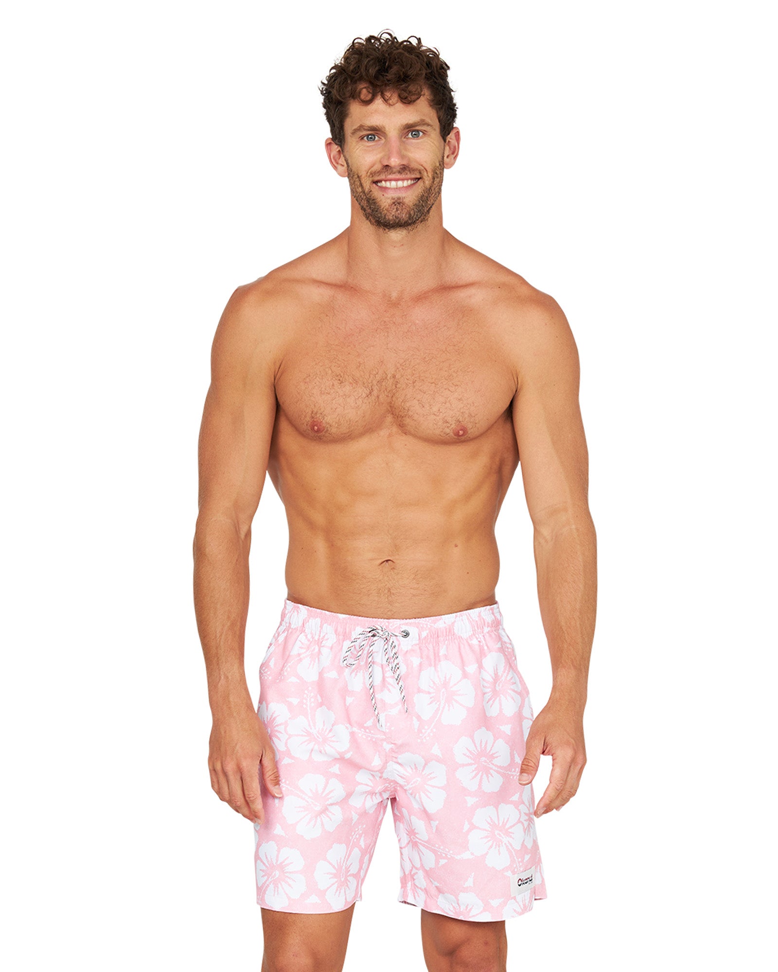 Mens - Swim Short - Hibiscus Washed Pink