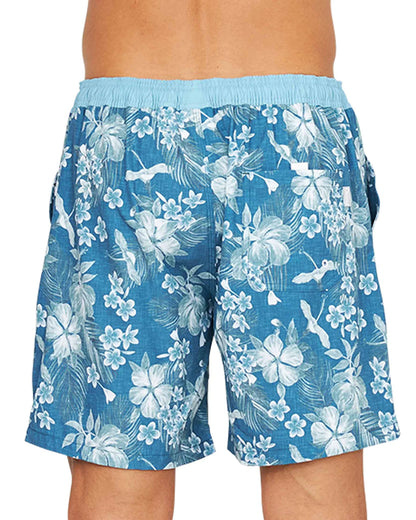 Mens - Stretch Swim Short - Tropic Shores - Teal