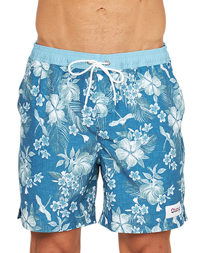 Mens - Stretch Swim Short - Tropic Shores - Teal