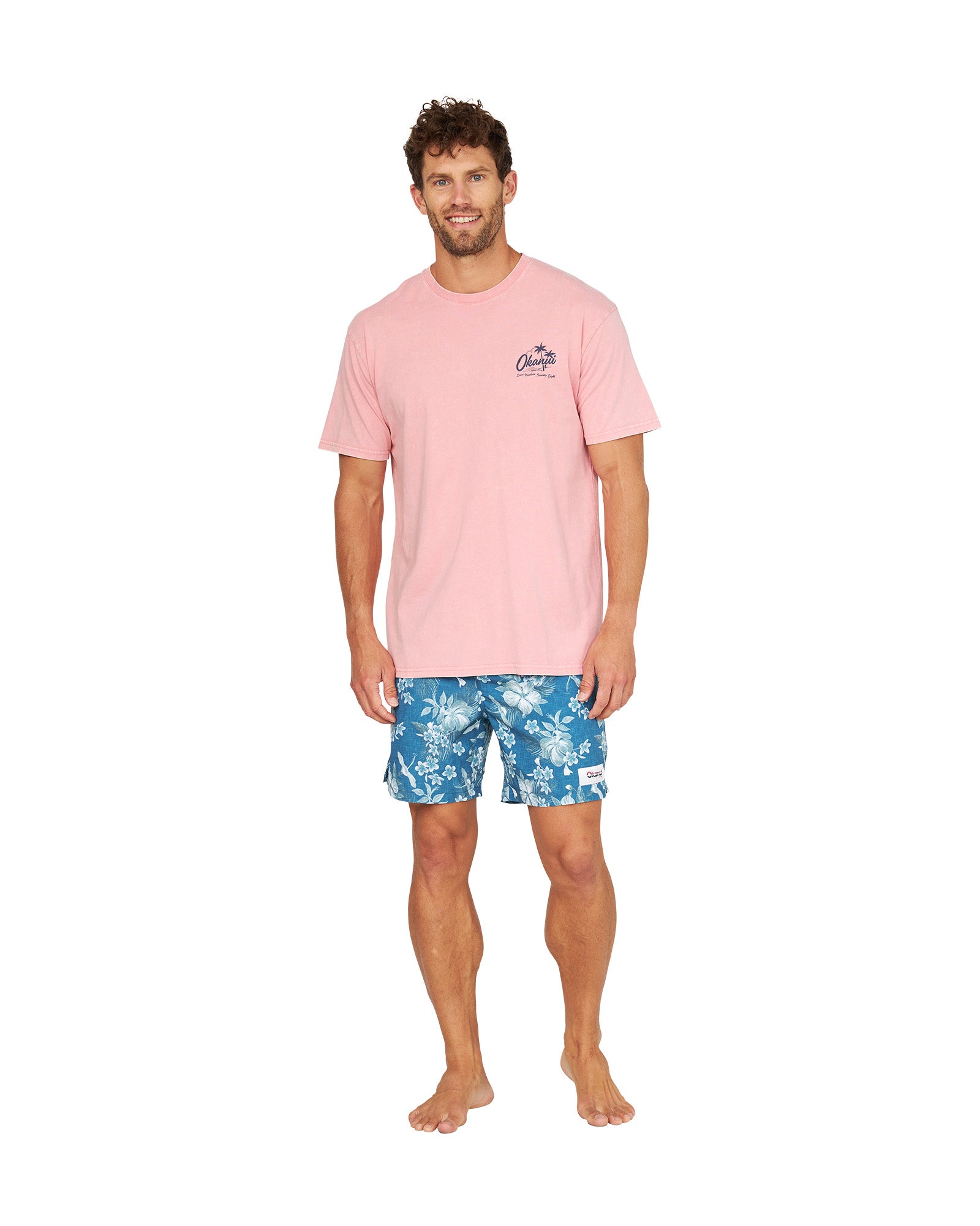 Mens - T-Shirt - Postcards - Washed Pink