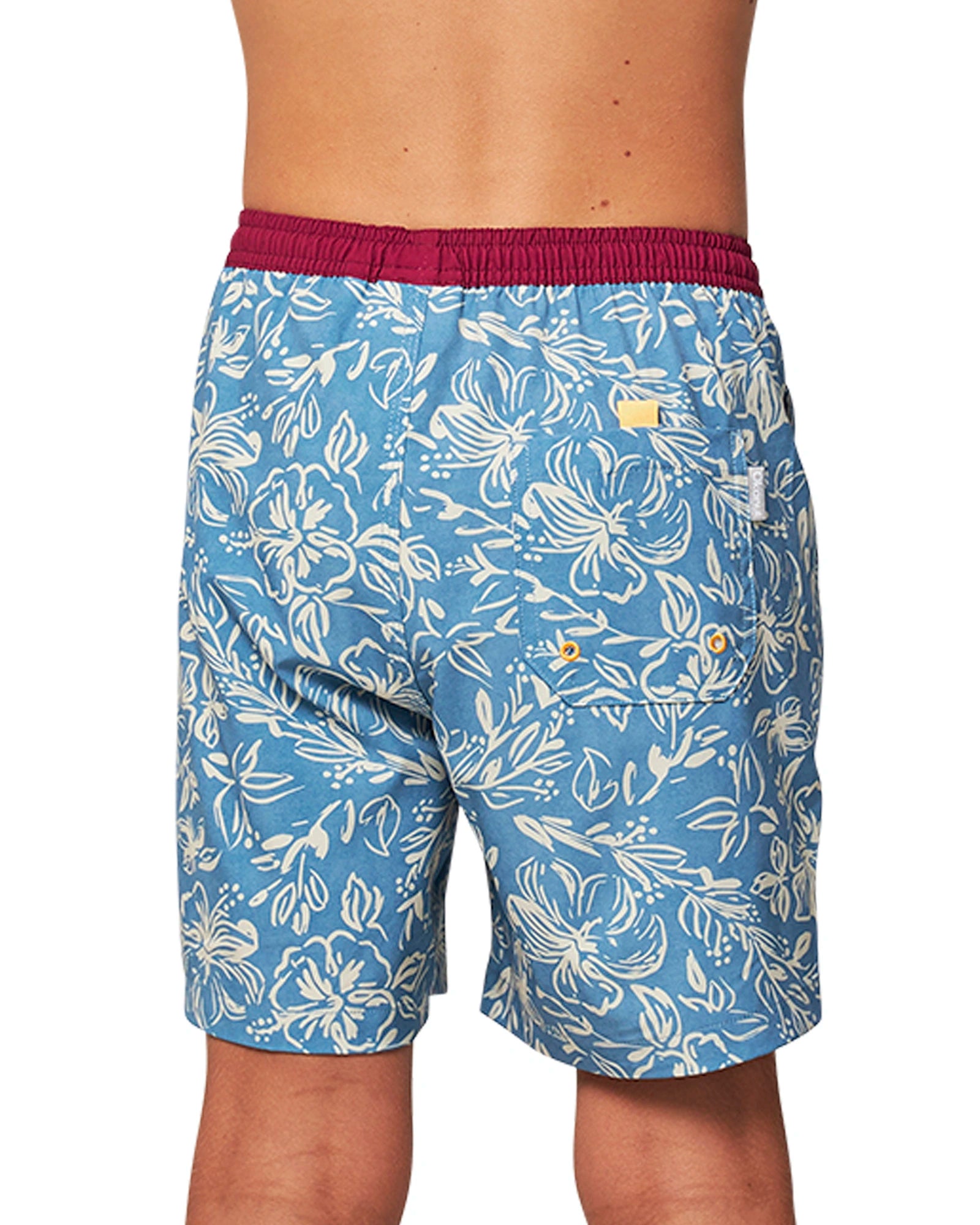 Back view of the Okanui Kids swim shorts in Steel