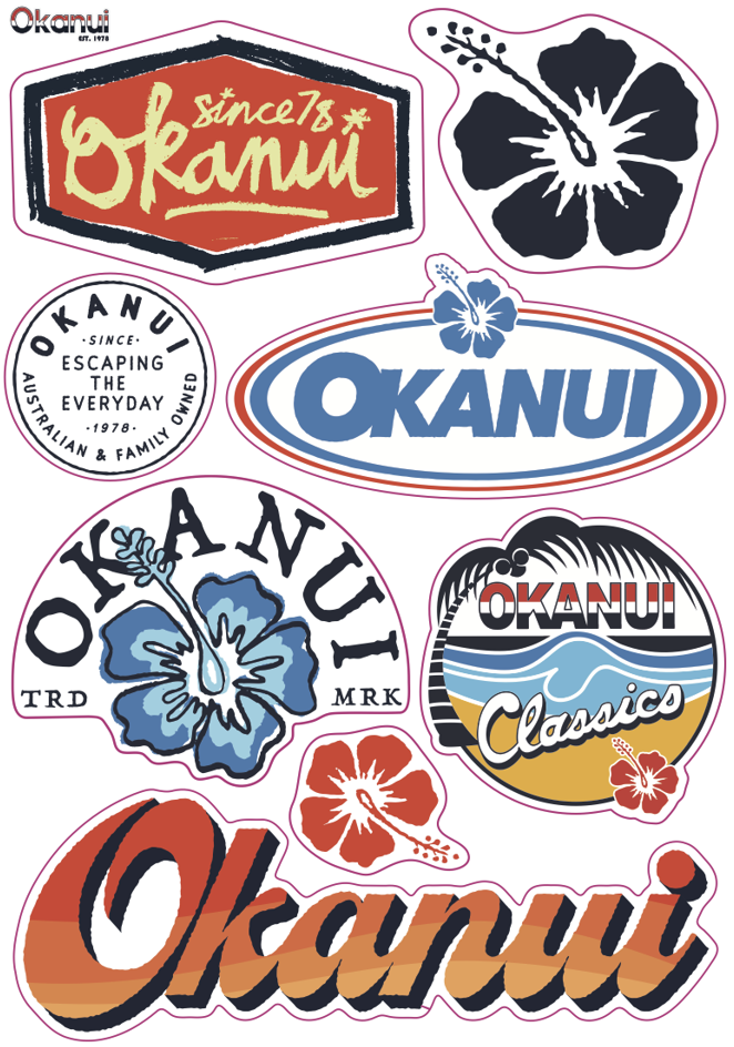 Okanui Summer 26 - Sticker Sheet - 8 Stickers