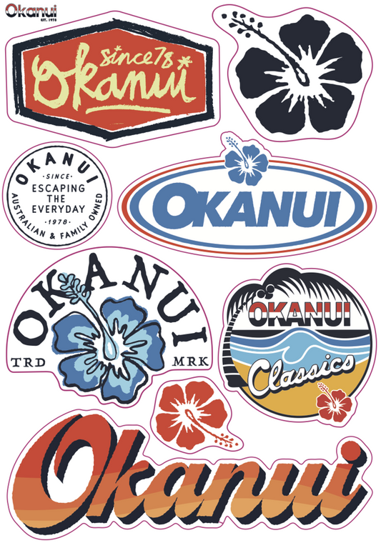 Okanui Summer 26 - Sticker Sheet - 8 Stickers