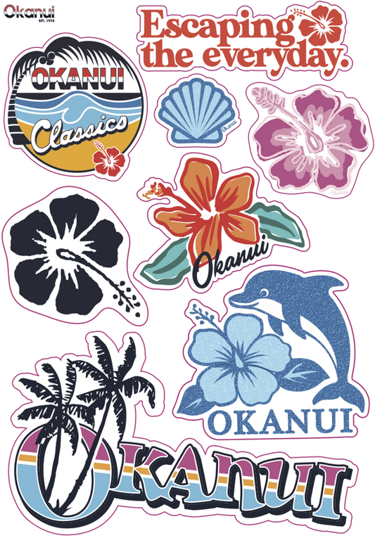 Okanui Spring 26 - Sticker Sheet - 8 Stickers