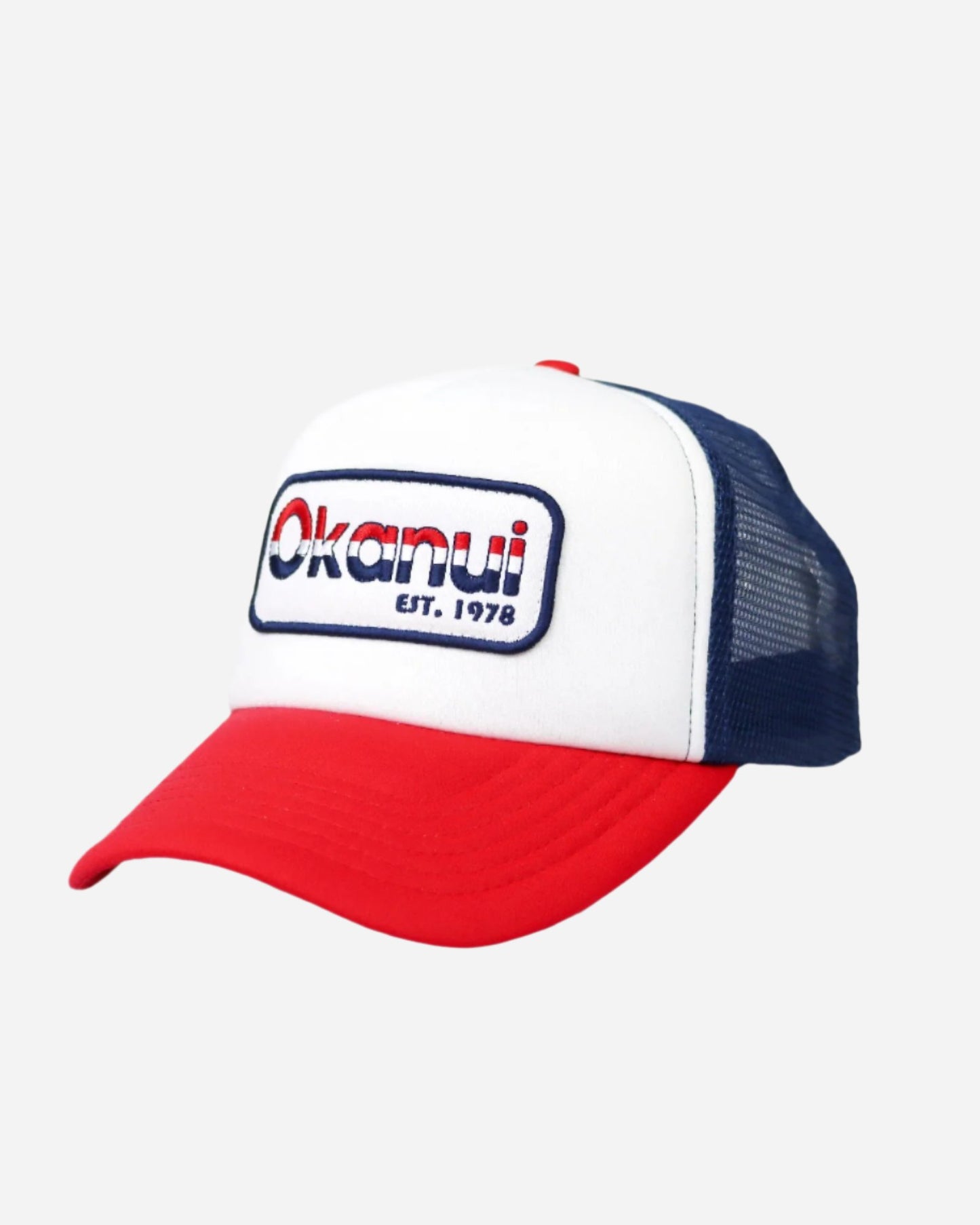 Kids - Trucker Cap - Old School - Red White Navy