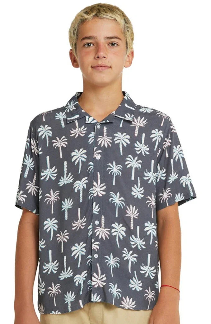 Boys - Short Sleeve Aloha Shirt - Ramshackle - Granite