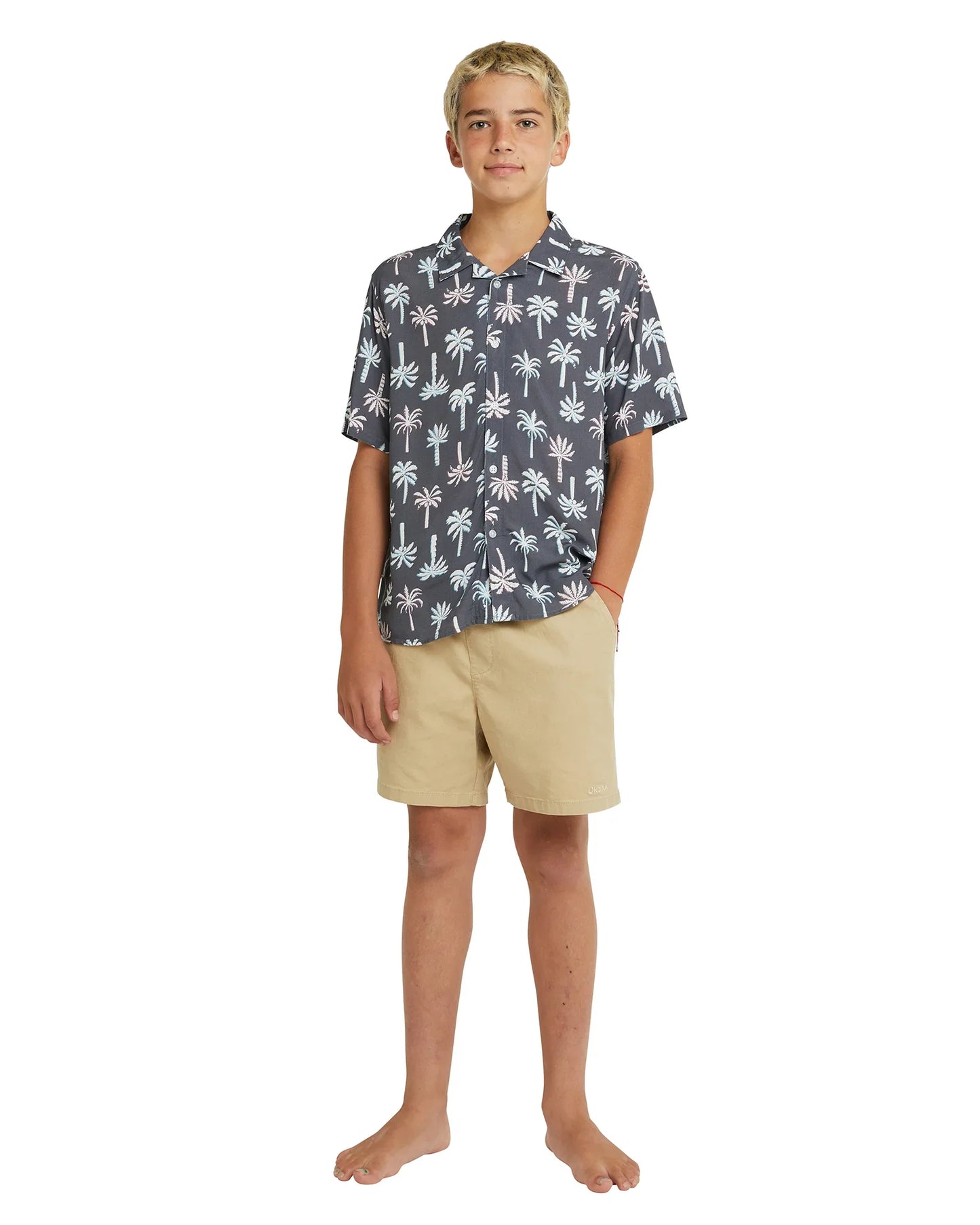 Boys - Short Sleeve Aloha Shirt - Ramshackle - Granite