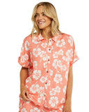 Womens - Short Sleeve Shirt - Hibiscus Coral