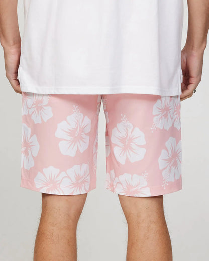 Back view of Okanui Byrd Active Walk Shorts for Men in OG Pink