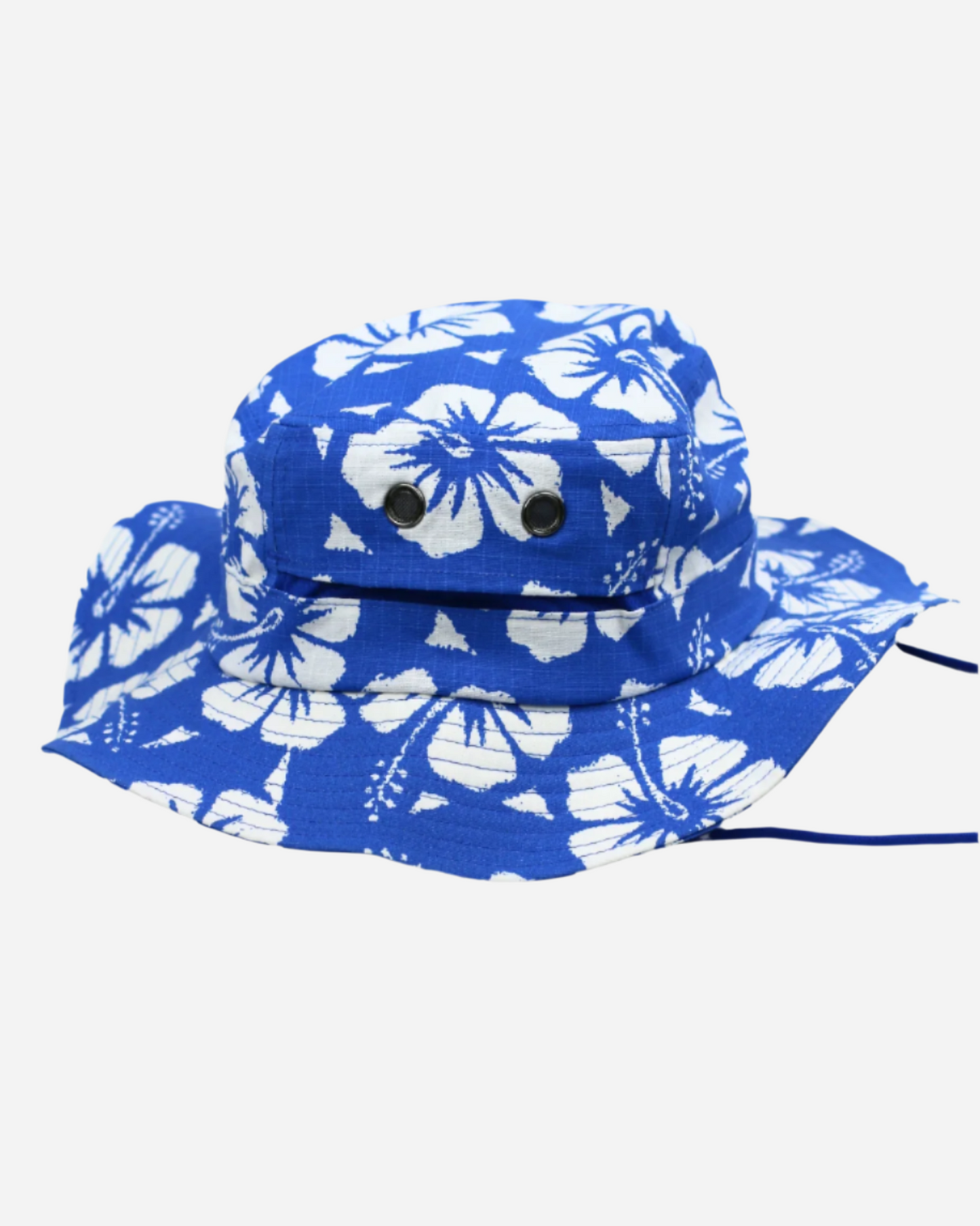 Back view of the Okanui Classic Boonie Hat in Hibiscus Blue color