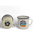 2 pieces of Okanui Classic Travel and Camp Enamel Mug showing the bottom part and the right side part