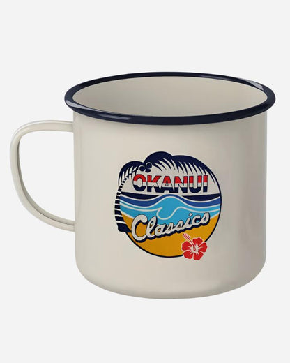 Left Side view of the Okanui Classic Travel and Camp Enamel Mug